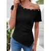 image:imageSHEWIN Women Off Shoulder Tops Summer Going Out Shirts Dressy Casual 2026Black