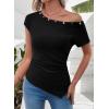 image:imageSHEWIN Women Off Shoulder Tops Summer Going Out Shirts Dressy Casual 2026Black