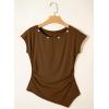 image:imageSHEWIN Women Off Shoulder Tops Summer Going Out Shirts Dressy Casual 2026Brown