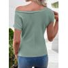 image:imageSHEWIN Women Off Shoulder Tops Summer Going Out Shirts Dressy Casual 2026Green