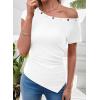 image:imageSHEWIN Women Off Shoulder Tops Summer Going Out Shirts Dressy Casual 2026White