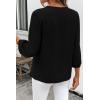 image:imageSHEWIN Women Smocked Neck Tops 34 Sleeve Loose Fit Shirts Business Dressy Casual 2026Black
