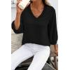 image:imageSHEWIN Women Smocked Neck Tops 34 Sleeve Loose Fit Shirts Business Dressy Casual 2026Black