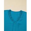 image:imageSHEWIN Women Smocked Neck Tops 34 Sleeve Loose Fit Shirts Business Dressy Casual 2026Blue