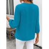 image:imageSHEWIN Women Smocked Neck Tops 34 Sleeve Loose Fit Shirts Business Dressy Casual 2026Blue