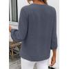 image:imageSHEWIN Women Smocked Neck Tops 34 Sleeve Loose Fit Shirts Business Dressy Casual 2026Grey