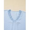 image:imageSHEWIN Women Smocked Neck Tops 34 Sleeve Loose Fit Shirts Business Dressy Casual 2026Light Blue
