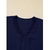 image:imageSHEWIN Women Smocked Neck Tops 34 Sleeve Loose Fit Shirts Business Dressy Casual 2026Navy Blue