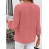 image:imageSHEWIN Women Smocked Neck Tops 34 Sleeve Loose Fit Shirts Business Dressy Casual 2026Pink