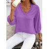 image:imageSHEWIN Women Smocked Neck Tops 34 Sleeve Loose Fit Shirts Business Dressy Casual 2026Purple