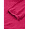 image:imageSHEWIN Women Smocked Neck Tops 34 Sleeve Loose Fit Shirts Business Dressy Casual 2026Rose Red