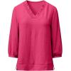 image:imageSHEWIN Women Smocked Neck Tops 34 Sleeve Loose Fit Shirts Business Dressy Casual 2026Rose Red