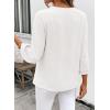 image:imageSHEWIN Women Smocked Neck Tops 34 Sleeve Loose Fit Shirts Business Dressy Casual 2026White