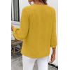 image:imageSHEWIN Women Smocked Neck Tops 34 Sleeve Loose Fit Shirts Business Dressy Casual 2026Yellow