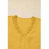 image:imageSHEWIN Women Smocked Neck Tops 34 Sleeve Loose Fit Shirts Business Dressy Casual 2026Yellow