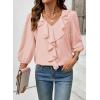 image:imageSHEWIN Womens Blouses Dressy Casual 34 Length Sleeve Work Shirts Business Casual Tops Spring Outfits for Women 2026Apricot Pink