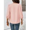 image:imageSHEWIN Womens Blouses Dressy Casual 34 Length Sleeve Work Shirts Business Casual Tops Spring Outfits for Women 2026Apricot Pink