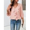 image:imageSHEWIN Womens Blouses Dressy Casual 34 Length Sleeve Work Shirts Business Casual Tops Spring Outfits for Women 2026Apricot Pink