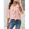 image:imageSHEWIN Womens Blouses Dressy Casual 34 Length Sleeve Work Shirts Business Casual Tops Spring Outfits for Women 2026Apricot Pink