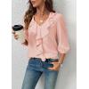 image:imageSHEWIN Womens Blouses Dressy Casual 34 Length Sleeve Work Shirts Business Casual Tops Spring Outfits for Women 2026Apricot Pink