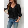image:imageSHEWIN Womens Blouses Dressy Casual 34 Length Sleeve Work Shirts Business Casual Tops Spring Outfits for Women 2026Black