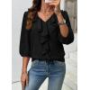 image:imageSHEWIN Womens Blouses Dressy Casual 34 Length Sleeve Work Shirts Business Casual Tops Spring Outfits for Women 2026Black
