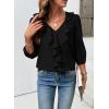 image:imageSHEWIN Womens Blouses Dressy Casual 34 Length Sleeve Work Shirts Business Casual Tops Spring Outfits for Women 2026Black