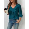 image:imageSHEWIN Womens Blouses Dressy Casual 34 Length Sleeve Work Shirts Business Casual Tops Spring Outfits for Women 2026Blue Sapphire