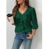 image:imageSHEWIN Womens Blouses Dressy Casual 34 Length Sleeve Work Shirts Business Casual Tops Spring Outfits for Women 2026Dark Green