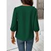 image:imageSHEWIN Womens Blouses Dressy Casual 34 Length Sleeve Work Shirts Business Casual Tops Spring Outfits for Women 2026Dark Green