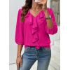 image:imageSHEWIN Womens Blouses Dressy Casual 34 Length Sleeve Work Shirts Business Casual Tops Spring Outfits for Women 2026Rose Red