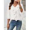 image:imageSHEWIN Womens Blouses Dressy Casual 34 Length Sleeve Work Shirts Business Casual Tops Spring Outfits for Women 2026White