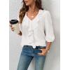 image:imageSHEWIN Womens Blouses Dressy Casual 34 Length Sleeve Work Shirts Business Casual Tops Spring Outfits for Women 2026White