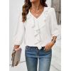 image:imageSHEWIN Womens Blouses Dressy Casual 34 Length Sleeve Work Shirts Business Casual Tops Spring Outfits for Women 2026White