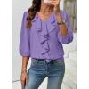 image:imageSHEWIN Womens Blouses Dressy Casual 34 Length Sleeve Work Shirts Business Casual Tops Spring Outfits for Women 2026Wisteria