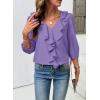 image:imageSHEWIN Womens Blouses Dressy Casual 34 Length Sleeve Work Shirts Business Casual Tops Spring Outfits for Women 2026Wisteria