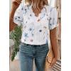 image:imageSHEWIN Womens Blouses Dressy Casual Lace V Neck Floral Tops Pulllover Short Sleeve Shirts Cute Summer Tops for Women 2026A1 White
