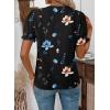 image:imageSHEWIN Womens Blouses Dressy Casual Lace V Neck Floral Tops Pulllover Short Sleeve Shirts Cute Summer Tops for Women 2026Black
