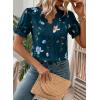 image:imageSHEWIN Womens Blouses Dressy Casual Lace V Neck Floral Tops Pulllover Short Sleeve Shirts Cute Summer Tops for Women 2026Blue Sapphire