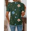 image:imageSHEWIN Womens Blouses Dressy Casual Lace V Neck Floral Tops Pulllover Short Sleeve Shirts Cute Summer Tops for Women 2026Green