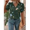 image:imageSHEWIN Womens Blouses Dressy Casual Lace V Neck Floral Tops Pulllover Short Sleeve Shirts Cute Summer Tops for Women 2026Green
