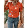 image:imageSHEWIN Womens Blouses Dressy Casual Lace V Neck Floral Tops Pulllover Short Sleeve Shirts Cute Summer Tops for Women 2026Orange