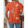 image:imageSHEWIN Womens Blouses Dressy Casual Lace V Neck Floral Tops Pulllover Short Sleeve Shirts Cute Summer Tops for Women 2026Orange