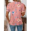 image:imageSHEWIN Womens Blouses Dressy Casual Lace V Neck Floral Tops Pulllover Short Sleeve Shirts Cute Summer Tops for Women 2026Pink