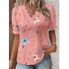 image:imageSHEWIN Womens Blouses Dressy Casual Lace V Neck Floral Tops Pulllover Short Sleeve Shirts Cute Summer Tops for Women 2026Pink