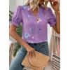 image:imageSHEWIN Womens Blouses Dressy Casual Lace V Neck Floral Tops Pulllover Short Sleeve Shirts Cute Summer Tops for Women 2026Purple