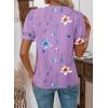 image:imageSHEWIN Womens Blouses Dressy Casual Lace V Neck Floral Tops Pulllover Short Sleeve Shirts Cute Summer Tops for Women 2026Purple