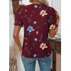 image:imageSHEWIN Womens Blouses Dressy Casual Lace V Neck Floral Tops Pulllover Short Sleeve Shirts Cute Summer Tops for Women 2026Red
