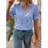image:imageSHEWIN Womens Blouses Dressy Casual Lace V Neck Floral Tops Pulllover Short Sleeve Shirts Cute Summer Tops for Women 2026Sky Blue
