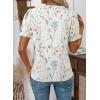 image:imageSHEWIN Womens Blouses Dressy Casual Lace V Neck Floral Tops Pulllover Short Sleeve Shirts Cute Summer Tops for Women 2026White
